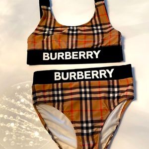 Burberry girls two piece swimsuit